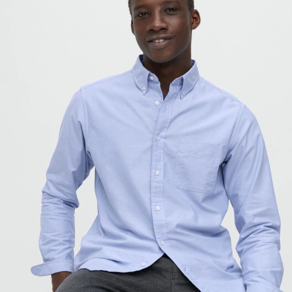 Uniqlo Men's Blue Non Iron Slim Fit Shirt Size S